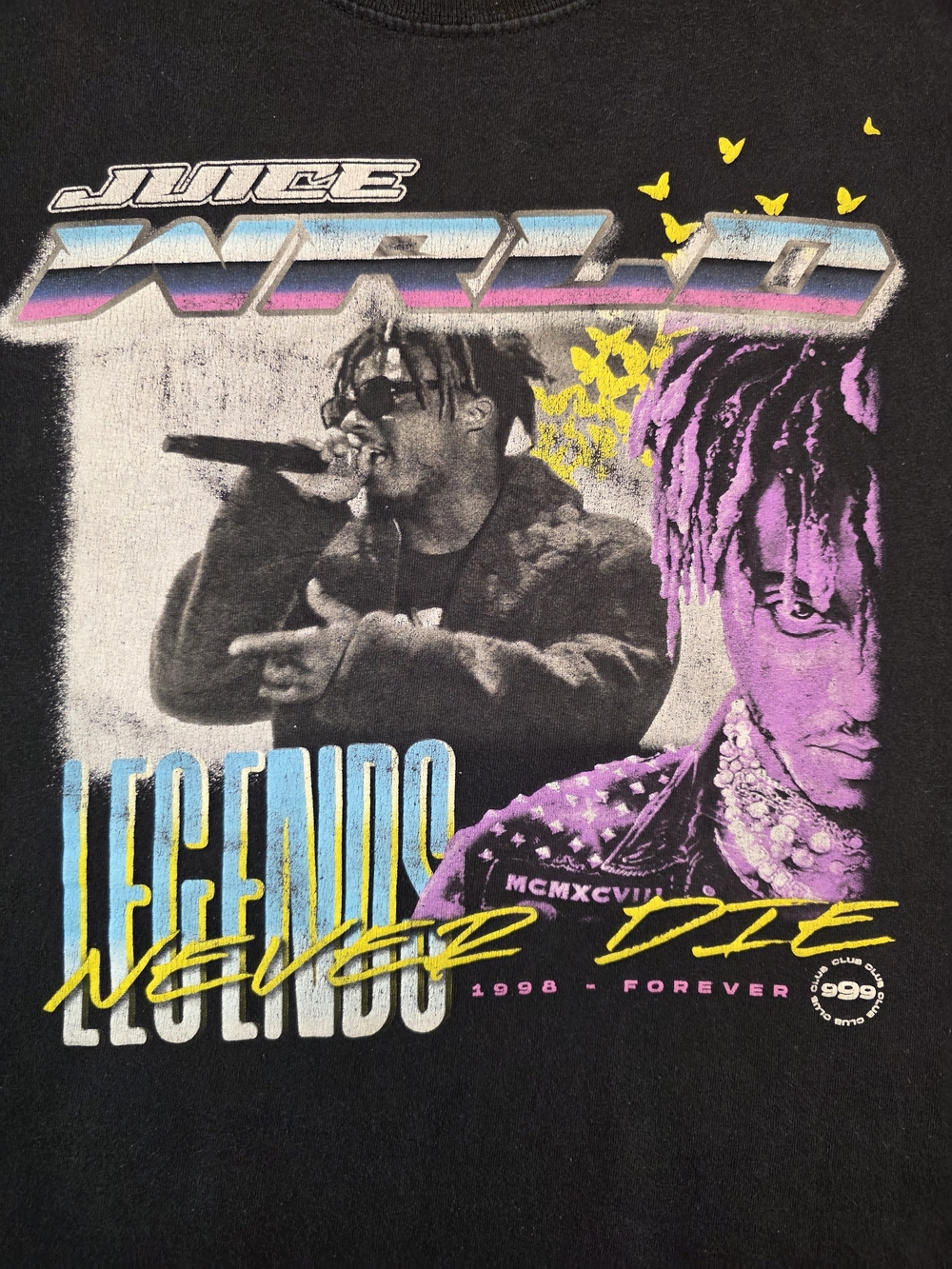 Juice WRLD 999 Legends Never Die Black Graphic T Shirt Large